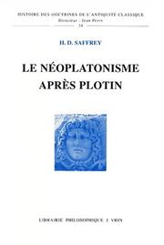 Cover of: Recherches sur le néoplatonisme