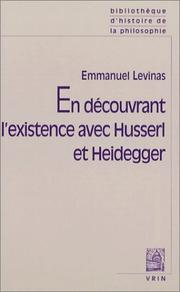 Cover of: En decouvrant l'existence avec husserl et heidegger (nouvelle édition) by E.Levinas