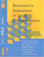 Cover of: Ressources humaines et gestion des personnes