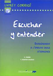 Cover of: Entr. a l'oral espagnol corrige