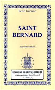 Cover of: Saint Bernard, nouvelle édition by René Guénon