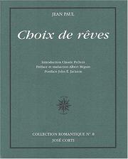 Cover of: Choix de rêves by Paul, Jean.