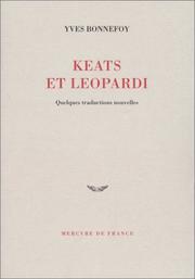Cover of: Keats et Leopardi