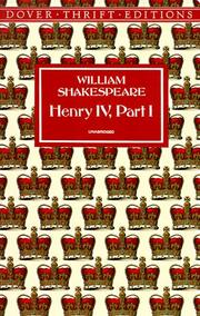 Cover of: Henry IV, part I by William Shakespeare.