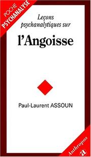 Cover of: Leçons psychanalytiques sur l'angoisse