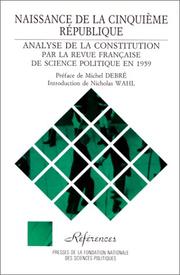 Cover of: Naissance de la Ve République