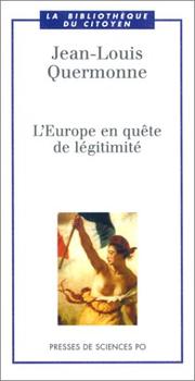 L'Europe en quête de légitimité by Jean-Louis Quermonne