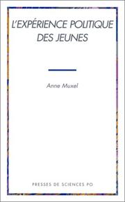 Cover of: Expérience politique des jeunes by Anne Muxel