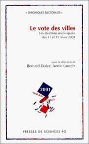 Le vote des villes by Bernard Dolez, Annie Laurent