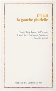 Cover of: C'était la gauche plurielle