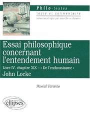 Cover of: Essai philosophique concernant l'entendement humain "De l'enthousiasme" - Livre IV, chapitre XIX