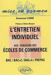 Cover of: Entretien individuel aux concours entrée grandes ecoles de commerce