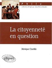 Cover of: Citoyenneté en question