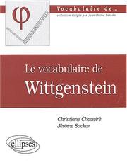 Cover of: Le vocabulaire de wittgenstein by Chauvir, Chauvir