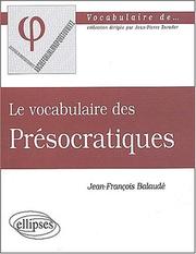 Cover of: Des presocratiques by Balaude