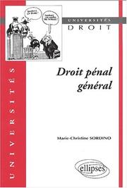 Cover of: Droit pénal général