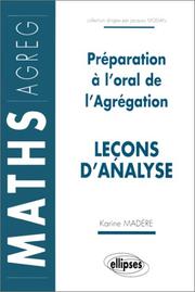 Cover of: Leçons d'analyse: Préparation à l'oral de l'Agrégation