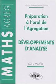 Cover of: Développements d'analyse: Préparation à l'oral de l'Agrégation