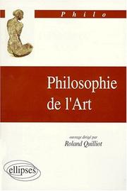 Cover of: La philosophie de l'art