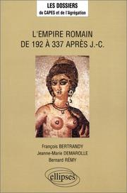 Cover of: L'Empire romain de 192 à 337 après J.-C by Bertrandy /Demarolle