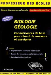 Cover of: Biologie-geologie connaissances de base pour réussir le concours et enseigner