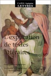 L Explication De Textes Literaires by P. Renard