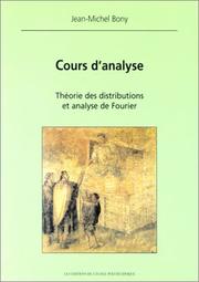 Cover of: Cours d'analyse  by Jean-Michel Bony