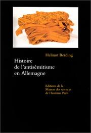 Cover of: Histoire de l'antisémitisme en Allemagne by Berding
