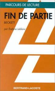 Cover of: Fin de partie de Samuel Beckett