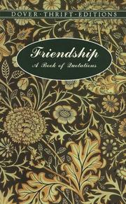 Cover of: Friendship: a book of quotations