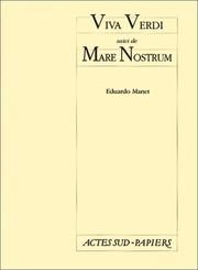 Cover of: Viva Verdi, suivi de "Mare Nostrum"