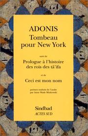 Cover of: Tombeau pour New York
