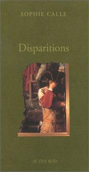 Cover of: Disparition, tableaux volés