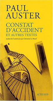 Cover of: Constat d'accident et autres textes