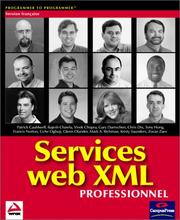 Cover of: Wrox service web xml professionnels