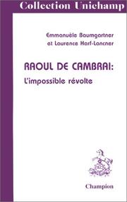 Cover of: Raoul de Cambrai  by Emmanuèle Baumgartner