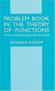 Cover of: Problem book in the theory of functions by Knopp, Konrad