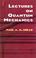 Cover of: Lectures on quantum mechanics