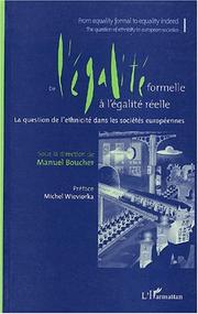 Cover of: De l'egalite formelle a l'egalite reelle. la question de l'ethnicite dans l by Manuel Boucher