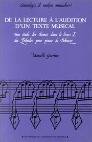 De LA Lecture a Laudition Dune Texte Musicale by Guertin