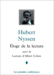 Cover of: Eloge de la lecture