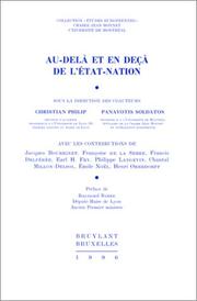 Cover of: Au-delà et en deçà de l'État-nation