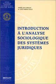 Cover of: Introduction à l'analyse sociologique des systèmes juridiques