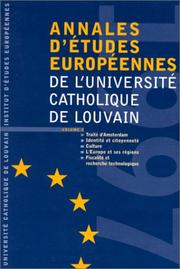 Annales d'etudes europeennes de l'Universite catholique de Louvain