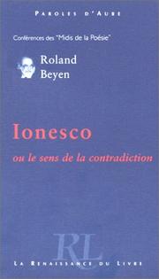 Cover of: Ionesco ou le sens de la contradiction