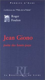 Cover of: Jean Giono, poète des hauts-pays