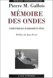 Cover of: Mémoire des ondes