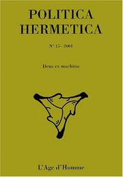 Cover of: P15 politica hermetica 2002 deus ex machina