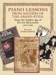 Cover of: Piano Lessons from Masters of the Grand Style by Jeffrey Johnson