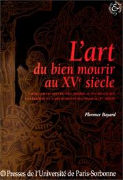 Cover of: L'Art de bien mourir au XVe siècle